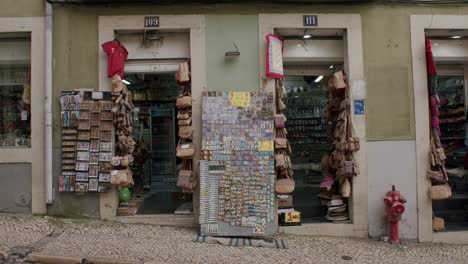 View-of-entrance-of-souvenir-shop-of-Lisbon-in-Portugal