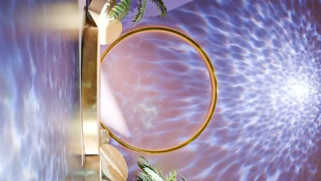 Produktanzeige-Für-E-Commerce-Verkauf,-Rabatt,-Hautpflege,-Beauty-Spa-Resort-Konzept-Und-Schmuck,-Gold-Und-Silber,-3D-Rendering-Animation-Für-Online-Einkaufswagen,-Vertikal