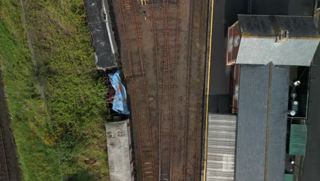 Flyover-of-Whitehead-Railway-Museum,-Northern-Ireland