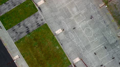 Overhead-shot-of-Titanic-Belfast-Dry-Docks,-Northern-Ireland-on-a-moody-day