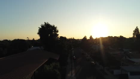 4k-footage-of-drone-shot-and-aerial-view-at-the-church-on-Van-Ness-street-in-sunset-golden-hours