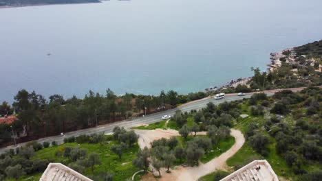 Aerial-Drone-View-of-Antiphellos-Theatre-with-a-View,-in-Kas,-Turkey:-1st-B