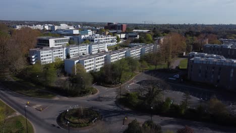 University-Of-Warwick-Campus-Spring-Season-Close-Up-Aerial-View-Editorial