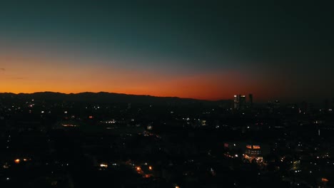 Puesta-De-Sol-De-La-Ciudad-De-México,-Noche-De-Edificios