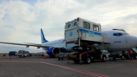 Trabzon,-Turkey:-A-Turkish-Airlines-plane-at-Trabzon-Airport,-showcasing-the-airline's-presence-and-the-busy-aviation-activity