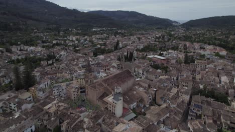 Alte-Steinarchitektur-In-Soller,-Mallorca.-Luftaufnahme