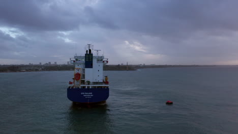 Rolling-cargo-ship-near-Sans-Souci-port,-Dominican-Republic