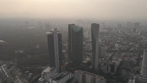 Aerial-perspective-of-skyscrapers-located-on-Paseo-de-la-Reforma-in-CDMX