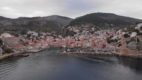 Marina-And-Port-On-Coast-Of-Hydra-Island-In-Greece