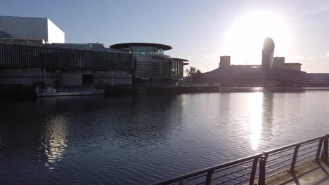 Salford-Quays-UK-Imperial-War-Museum-from-Media-City-Salford