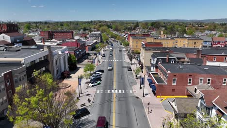 Main-street-in-small-American-town-during-bright-spring-day