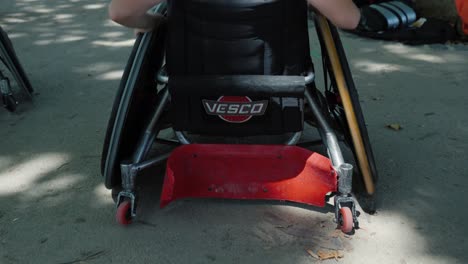 Slow-motion-shot-of-of-disabled-children-playing-sports-in-their-wheelchairs