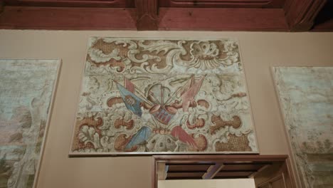 Pintura-Mural-Mitológica-Histórica-En-El-Castillo-De-Trakoscan,-Croacia