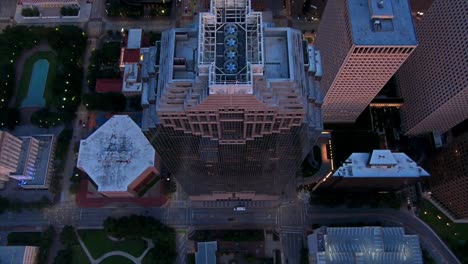 Plaza-Del-Patrimonio-Vista-Aérea-Del-Centro-De-Houston,-Texas