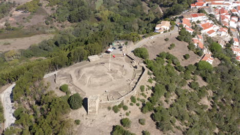 Aerial-view-of-Aljezur-castle-at-evening-in-Western-Algarve-Portugal