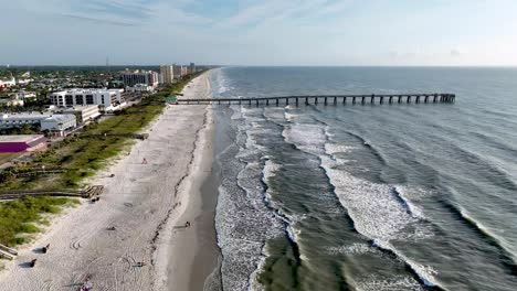 Luftaufnahme-Des-Angelstegs,-Jacksonville-Beach,-Florida