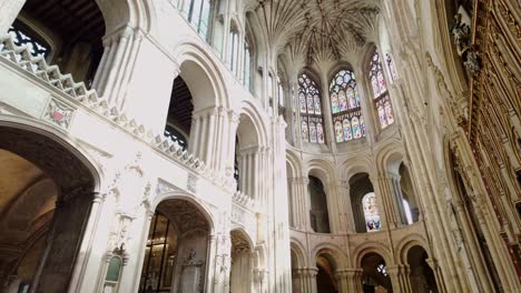 Interior-low-angle-shot-of-Norfolks-Norwich-huge-cathedral-Norman-arches