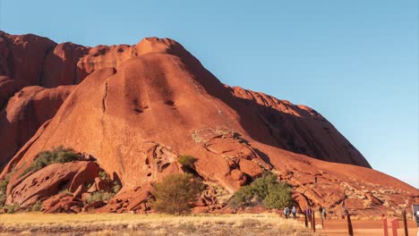 A-time-lapse-taken-at-the-base-of-Uluru-in-the-Uluru-Kata-Tjuta-National-Park,-Northern-Territory