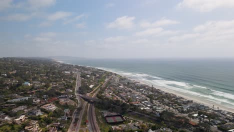 Panorama-Of-Seaside-Resort-Town-Of-Del-Mar-In-San-Diego-County,-California,-United-States