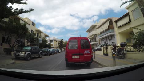 Conduciendo-Por-El-Municipio-De-Rethymno-En-La-Isla-De-Creta,-Lapso-De-Tiempo-Pov