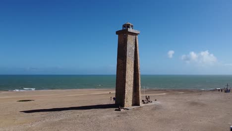 AERIAL-Around-Cabo-San-Roman-Lighthouse,-Venezuela
