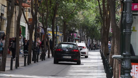 Don-Jaime-Straße-In-Saragossa-Voller-Autos-Und-Fußgänger-Unter-Einem-Blätterdach-Von-Bäumen