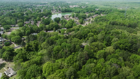 Lush-Green-Nature-In-Residential-Area-Near-Collierville-In-Shelby-County,-Tennessee,-United-States