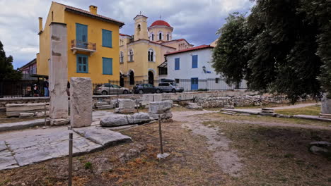 Roman-Forum-of-Athens-Agora-in-Greece-build-by-Julius-Caesar-and-Augustus-roman-emperor