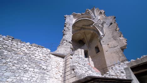 Slow-establishing-shot-of-the-remains-of-the-defensive-towers-at-Chateaurenard