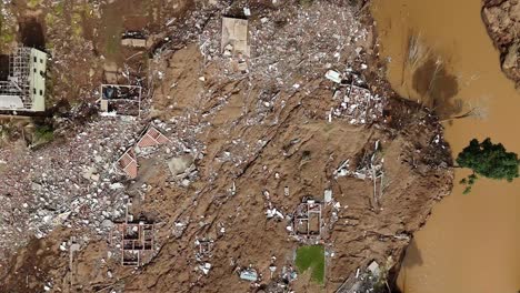 Building-ruins-devastated-by-extreme-rainfall,-Brazilian-flooding-crisis