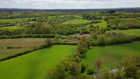 Paisaje-Rural-Y-Bosque-De-Oradour-En-La-Campiña-Francesa,-Nueva-Aquitania-En-Francia