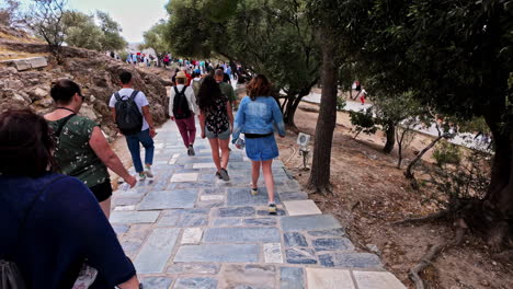 Akropolis-Kulturerbe-In-Der-Nähe-Des-Parthenon-In-Athen,-Griechenland,-Touristenort