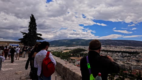 Vista-De-La-Ciudad-De-Atenas-Desde-La-Acrópolis-Partenón-Colina-Paisaje-Capital-De-Grecia