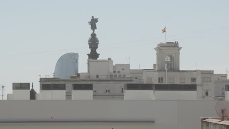 Scenic-static-view-of-Christophe-Columbus-monument-and-Iconic-Hotel-in-the-background