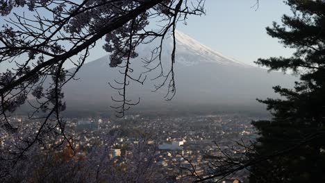 Mountain-Fuji-in-spring-,Cherry-blossom-Sakura,-japan-mountain