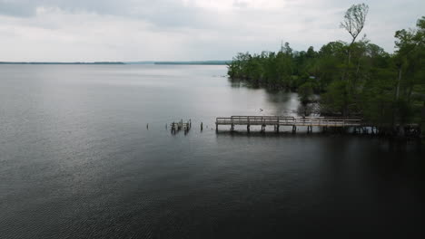 Flying-Over-Reelfoot-Lake-State-Park-In-Tennessee,-United-States---Drone-Shot