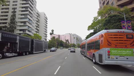 Wilshire-Boulevard,-Los-Angeles-Drive-–-Front-POV