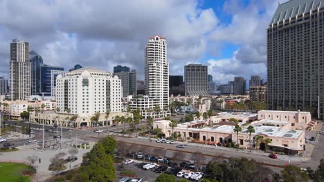 Embassy-Suites-and-Hyatt-Hotel,-downtown-San-Diego,-CA-Feb-2,-2024