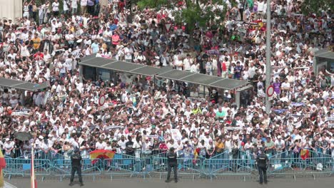Security-and-safety-measures-are-set-up-at-Cibeles-Square-as-thousands-of-Real-Madrid-fans-gathered-to-celebrate-with-Real-Madrid-players-the-36th-Spanish-soccer-league-title,-La-Liga-trophy