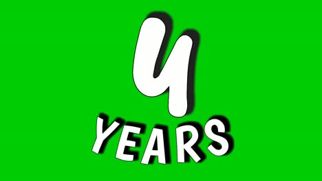 4-Gráficos-En-Movimiento-De-Animación-De-Cuatro-Años-En-Pantalla-Verde