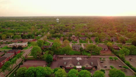 Gründer-Sonnenuntergang-Antenne-Arlington-Heights,-Cook-County,-Illinois,-USA