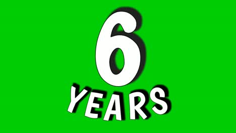 6-six-years-digit-animation-motion-graphics-on-green-screen