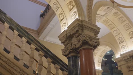 Closeup-shot-of-interior-of-National-museum-of-Ireland,-Archeology-building-in-Dublin,-Ireland