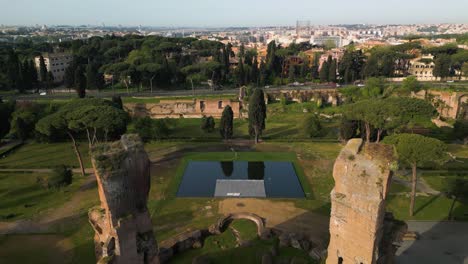 Aerial-Pullback-Reveals-Incredible-Ancient-Ruins---Baths-of-Caracalla
