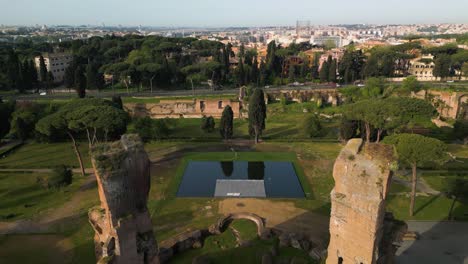 El-Retroceso-Aéreo-Revela-Increíbles-Ruinas-Antiguas---Termas-De-Caracalla