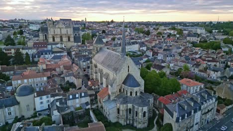 Sainte-Radegonde-church-and-Saint-Pierre-cathedral,-Poitiers-in-France