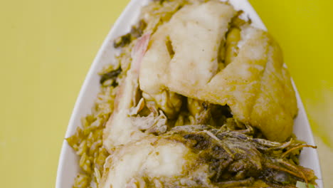 Overhead-shot-of-rice-with-seafood-traditional-dish