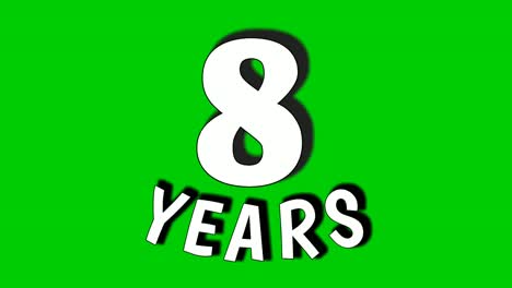 8-eight-years-digit-animation-motion-graphics-on-green-screen