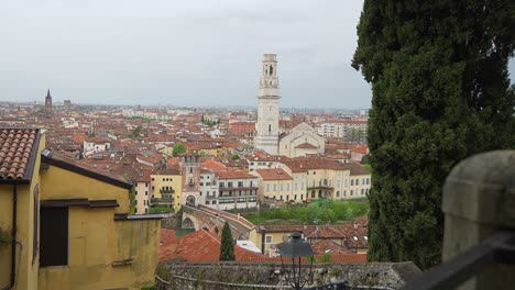 Scenic-viewpoint-overseeing-the-historical-town-of-Verona-in-Italy