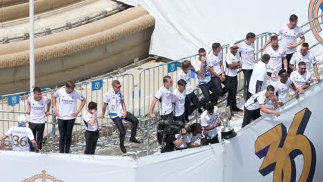 Real-Madrid-players-their-36th-La-Liga-championship-at-Cibeles-Square-in-Madrid,-Spain